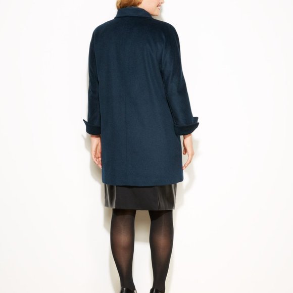 Ellen Tracy Walker Wool Angora Blend A-line Coat - Picture 2 of 7